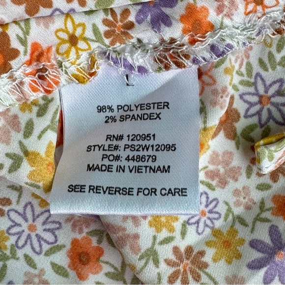 Pink Rose Floral Print Side Tie Ruched Camisole Top Multicolor Size L - Picture 6 of 13